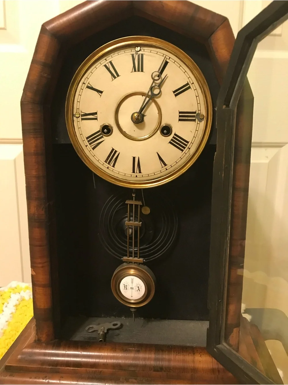Classic Brown Wood Pendulum Wall Clock - Brand Unspecified